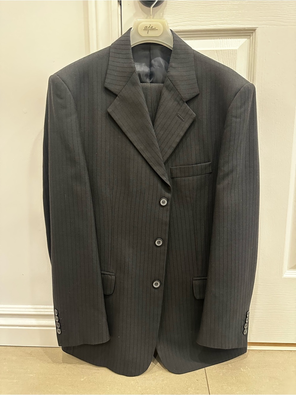 Men's navy/Charcoal Pinstripe Suit Blazer - Elegant Formal Jacket
